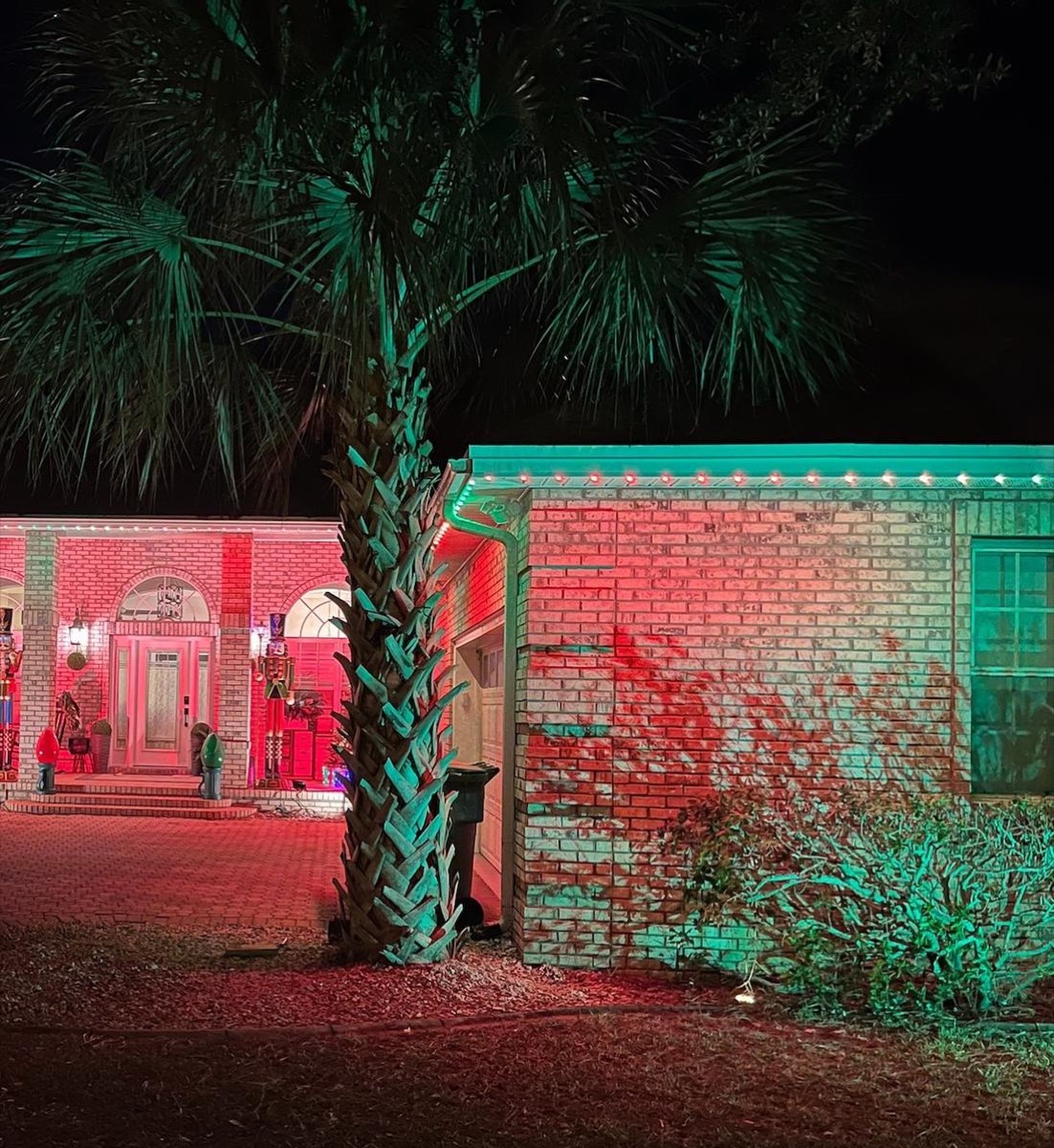 A house lit with Chameleon permanent lights for Christmas